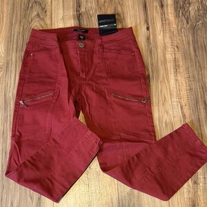 White House Black Market Red Skinny Crop Pants
